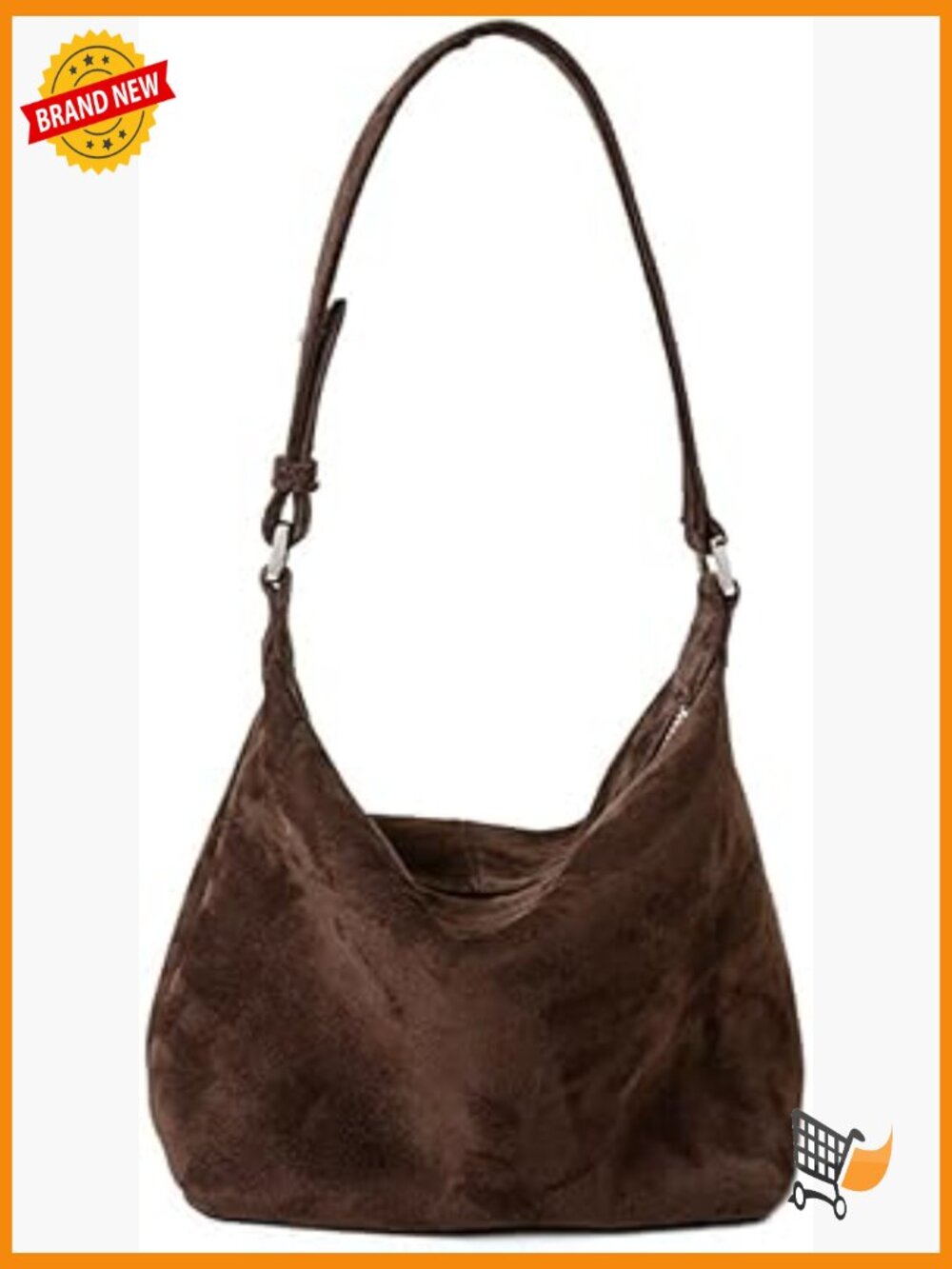 Premium Suede Leather Crossbody Purse Small Shoulder Bag Hobo
